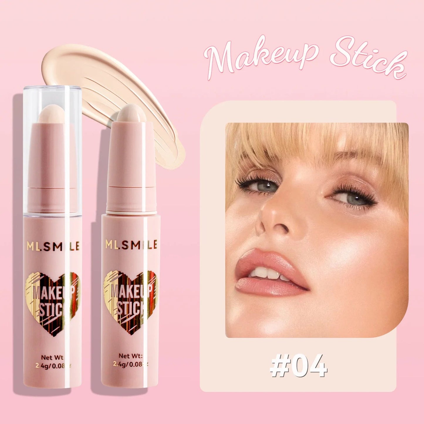 MLSMILE 8 Color High Gloss Pearl Contouring Stick Face Brightening Sleeper Silkworm Pen three-dimensional Face contour Shadow Good Vibrations