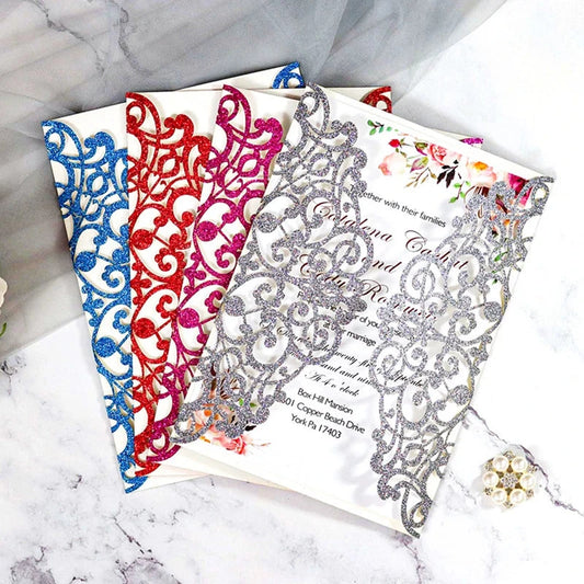 10Pcs Wedding Invitations Cards Tags Vintage Wedding Bridal Shower Engagement Sweet Birthday Gift Greeting Card Party Supplies Good Vibrations