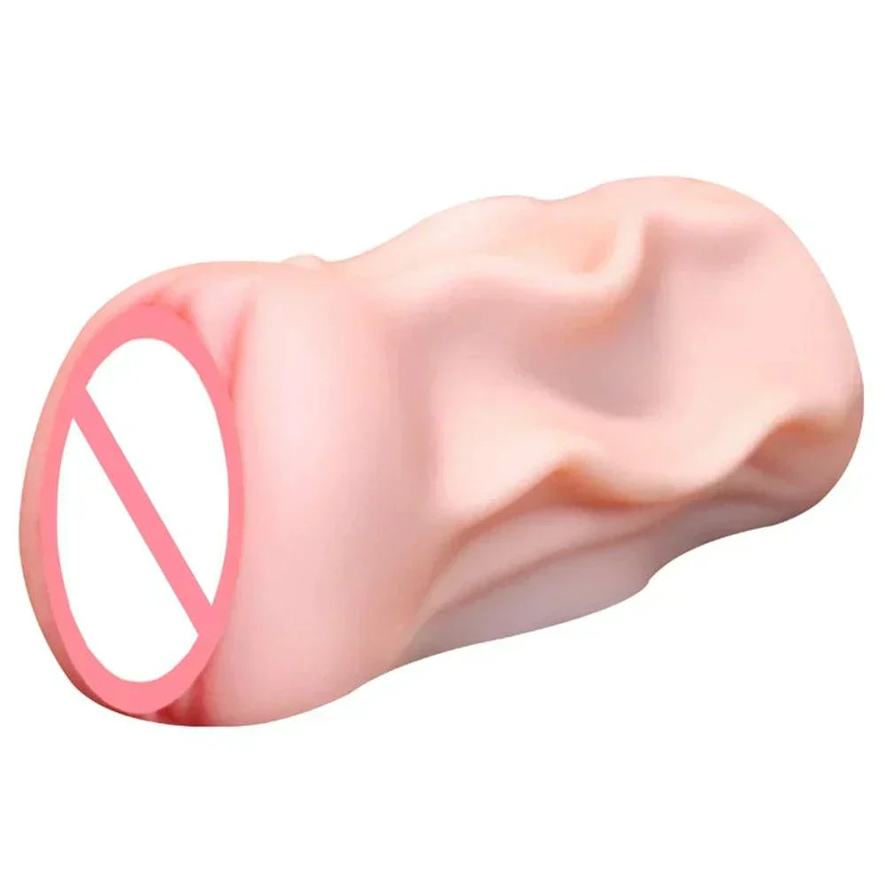 Realistic male masturbator with textured design, soft pocket pussy sex doll.
