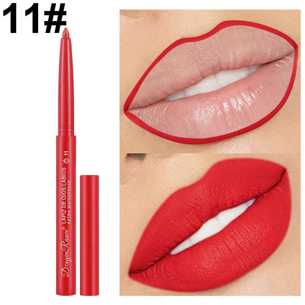 Lip Liner Lipstick Pen Waterproof Long-Lasting Hook Line Lip Pencil Matte Matte Beginner Automatic Lip Liner Bean Paste Color Hook Pen Automatic Rotating Lip Liner Good Vibrations
