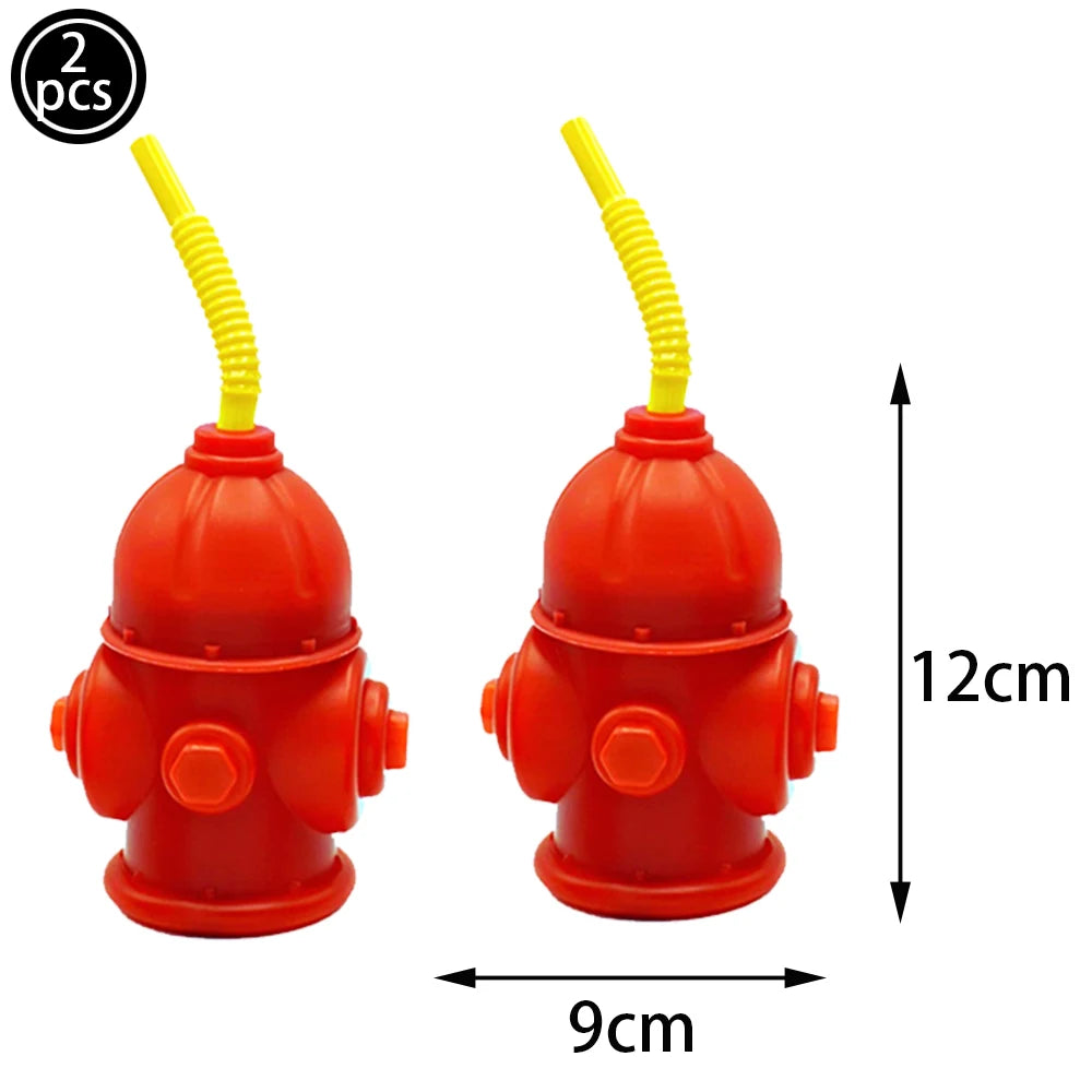 Fireman Cake Topper Cupcake Toppers Fire Hydrant Truck Firefighter Helmet Theme for Kids Boy Girl Happy Birthday Cake Decoration Good Vibrations