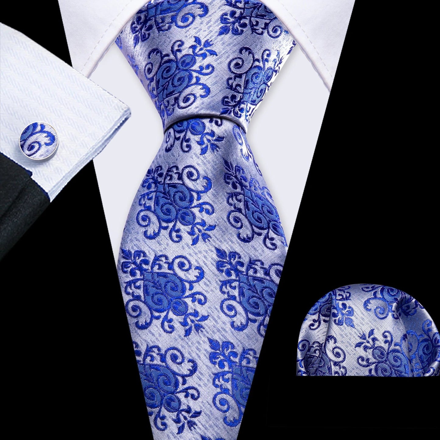 Mens Tie Ivory Red Green Blue Pink Geometric Solid Ties Hanky Cufflinks Set Necktie Formal Wedding Dinner Party Good Vibrations