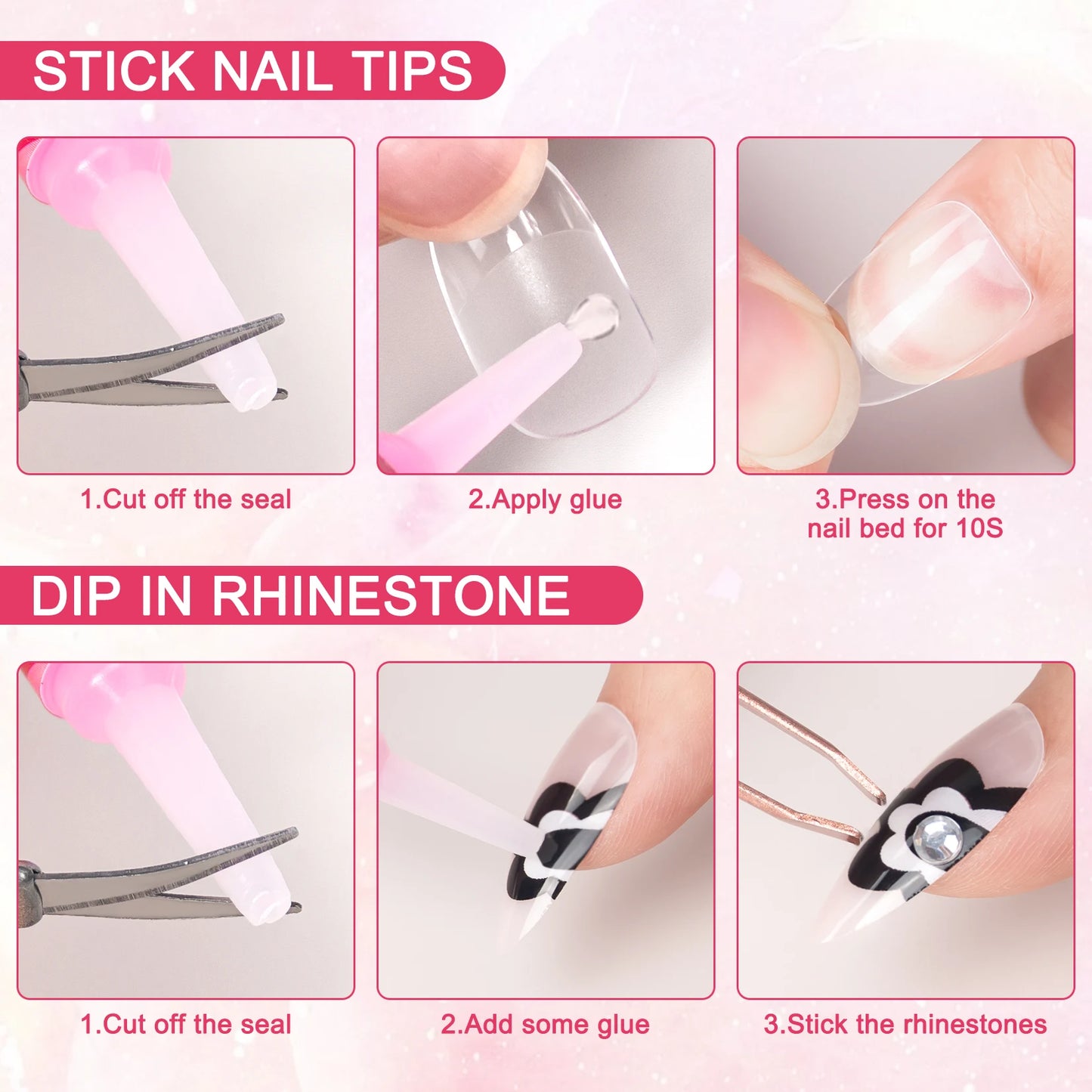 14PCS Nail Glue for Press on Nails for Nail Tips Acrylic Nail Glue Long Lasting Super Strong Nail Glue for Nails Salon Good Vibrations