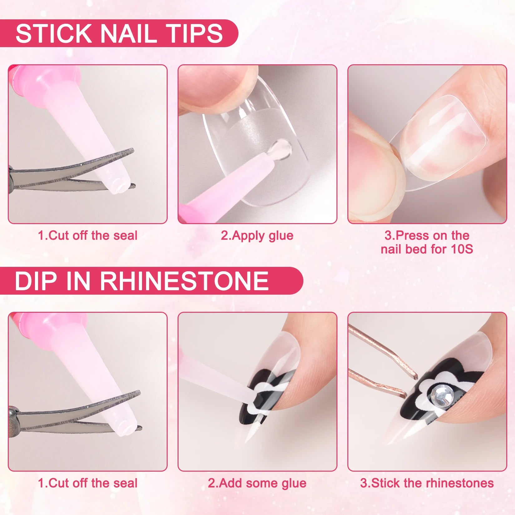 14PCS Nail Glue for Press on Nails for Nail Tips Acrylic Nail Glue Long Lasting Super Strong Nail Glue for Nails Salon Good Vibrations