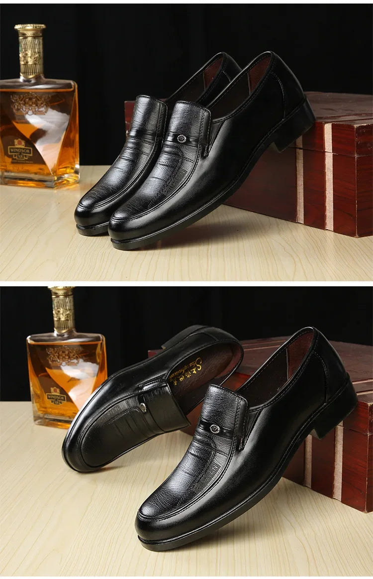 Casual Loafers for Men Round Toe Mens Formal Shoes Business Handmade Slip-On Mens Flat Shoes Mocasines Zapatos De Hombre Good Vibrations