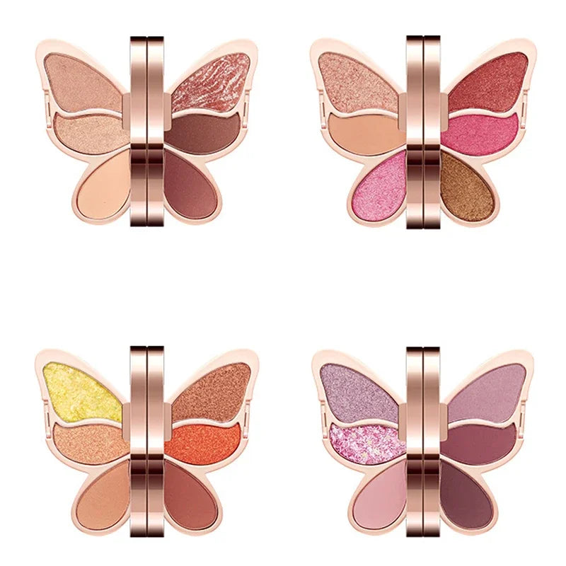 Butterfly Eye Shadow Six Color Eyeshadow Palette Easy to Color Glitter Matte Makeup Make-up For Women Korean Cosmetics Makeup Good Vibrations