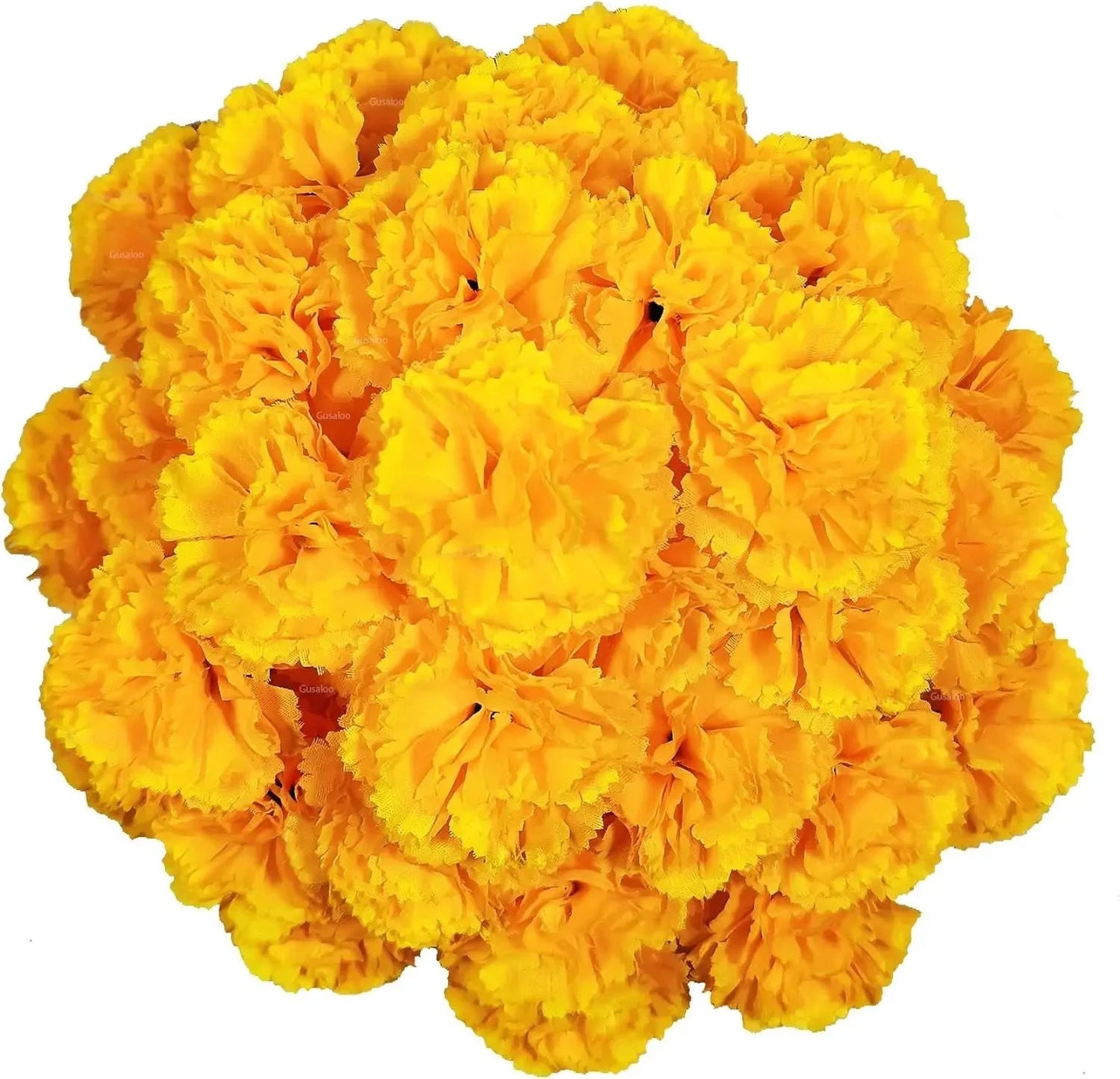 50Pcs Mexican Marigold Artificial Flowers for Day of The Dead Diwali Home DIY Craft Party Halloween Dia De Los Muertos Decor Good Vibrations