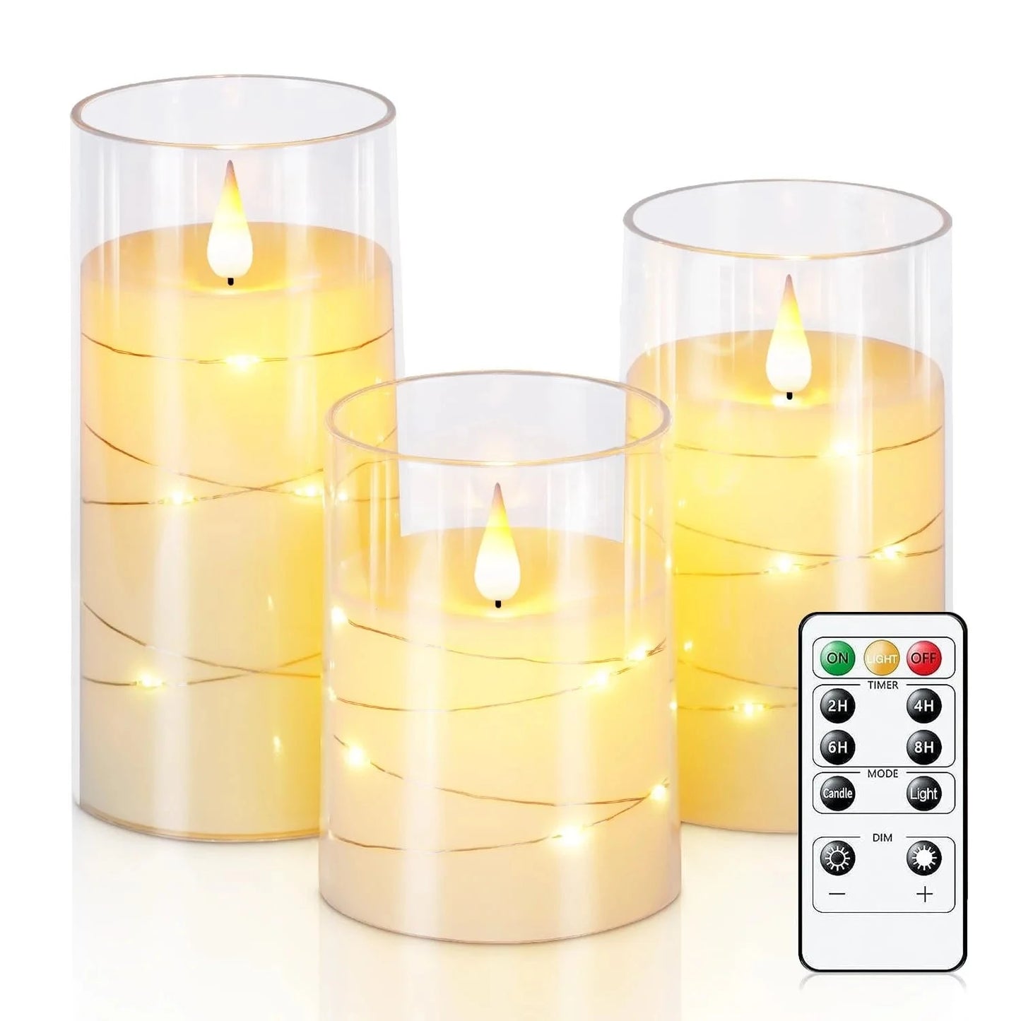 Electronic candles LED candles for home decoration LED light strips with remote control LED glass candles Christmas wedding part Good Vibrations