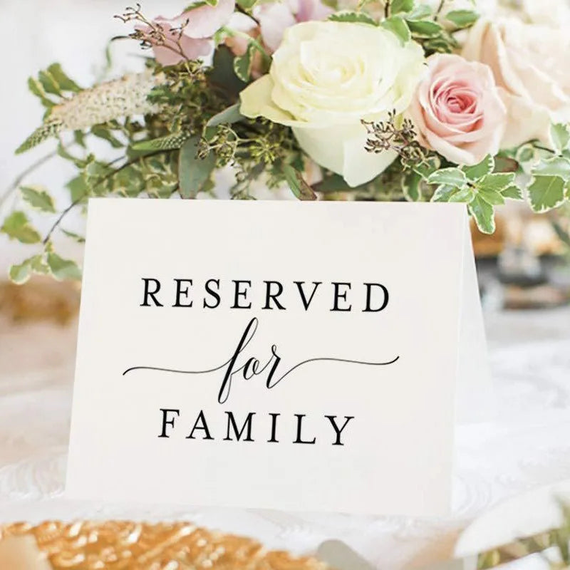 10pcs Reserved Signs for Weddings Party,Receptions Celebrations Reserved Signs for Tables Reserved for Family Card for Wedding