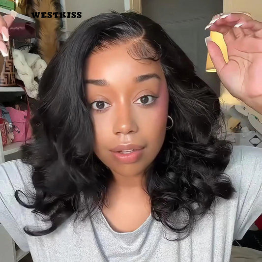 WestKiss Side Part Glueless Layered Cut Human Hair Wig RTG Body Wave 6x8 Lace Closure Wig Pre Plucked Pre Cut Pre Bleached Good Vibrations