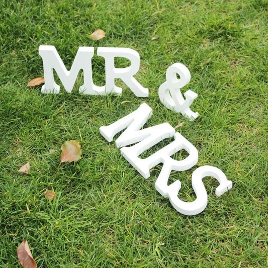 NEW Wedding Decorations Log Color White Letter Set Mr & Mrs Decor Props Just Married Wedding Events Party DIY Decor Wedding Sign Good Vibrations