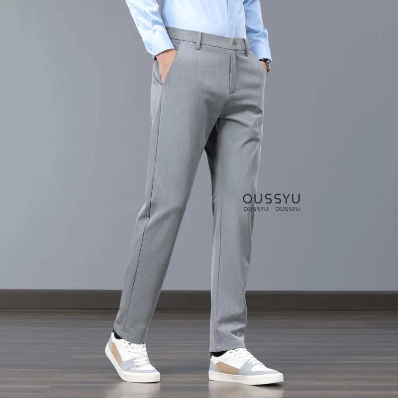 New Spring Summer Luxury Formal Pants Men Business Banquet Party Gentleman France Work Office Formal Pantalones Hombre Clothing Good Vibrations