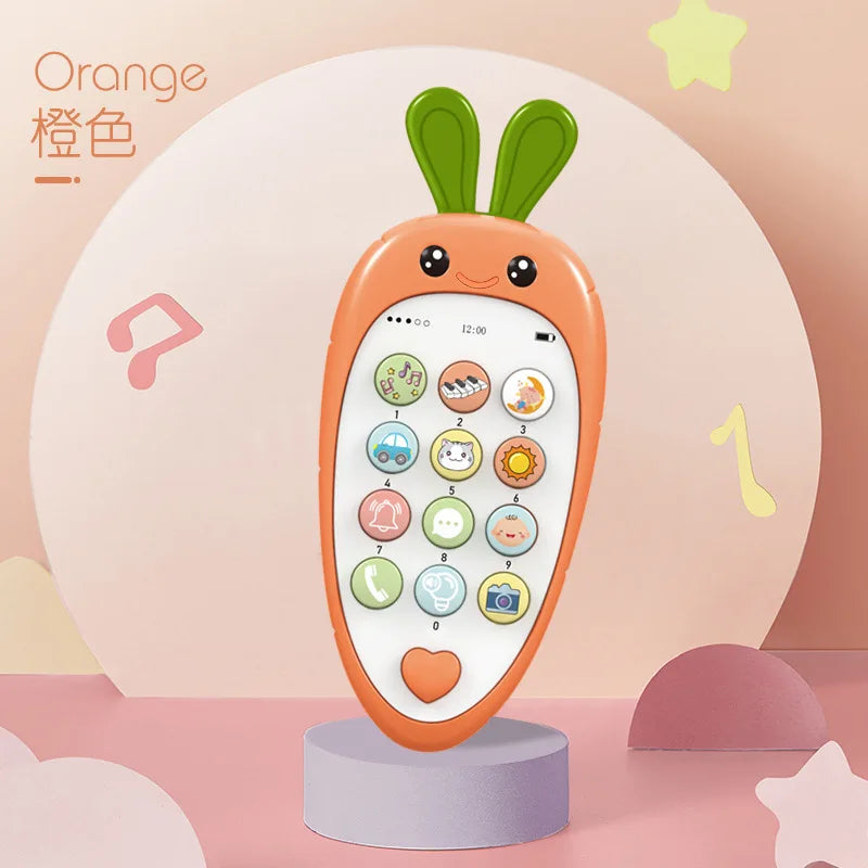 Baby Phone Toy Music Sound Telephone Sleeping Toys With Teether Simulation Phone Kids Infant Early Educational Toy Kids Gifts Good Vibrations