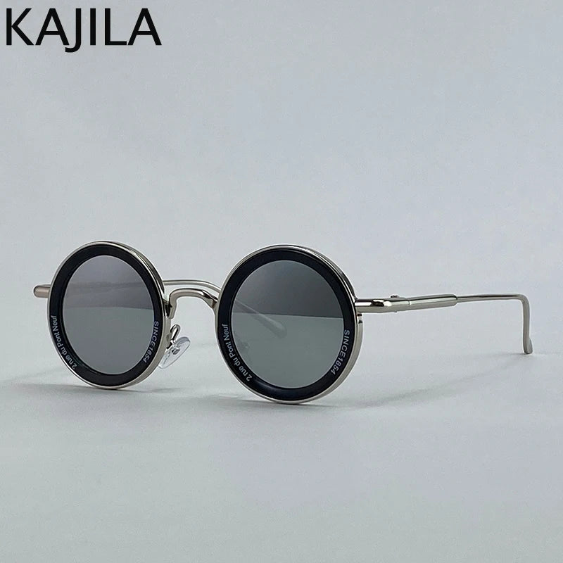 Small Frame Round Steampunk Sunglasses Men 2025 Luxury Brand Retro Punk Sun Glasses For Male Classic Driving Eyewear UV400 Good Vibrations