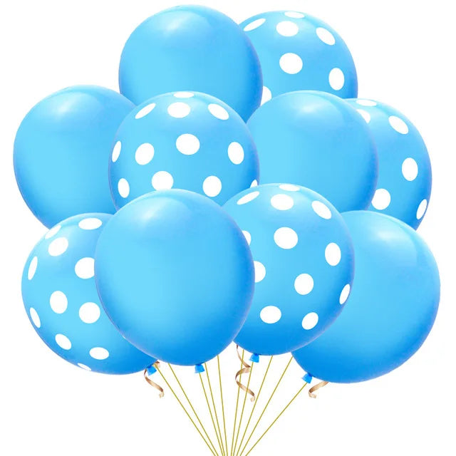 20pcs Polka Dot Balloons Globes 12Inch Pink Blue Latex Polka Dot Balloon Multicolor Wedding Birthday Party Festival Decoration Good Vibrations