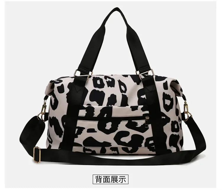 Women Travel Bags Duffle Shoulder Bag Large Multi-functional for Girls Female Big Capacity Sports Storage Fitness Handbag Good Vibrations