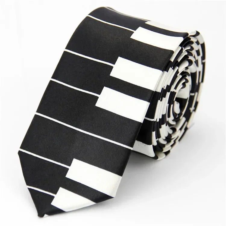 Mens Ties Slim 5cm (2in) Wedding Striped Dots Piano Skulls for Men Women Gravata Corbata Regalos Para Hombres Accessoires Homme Good Vibrations