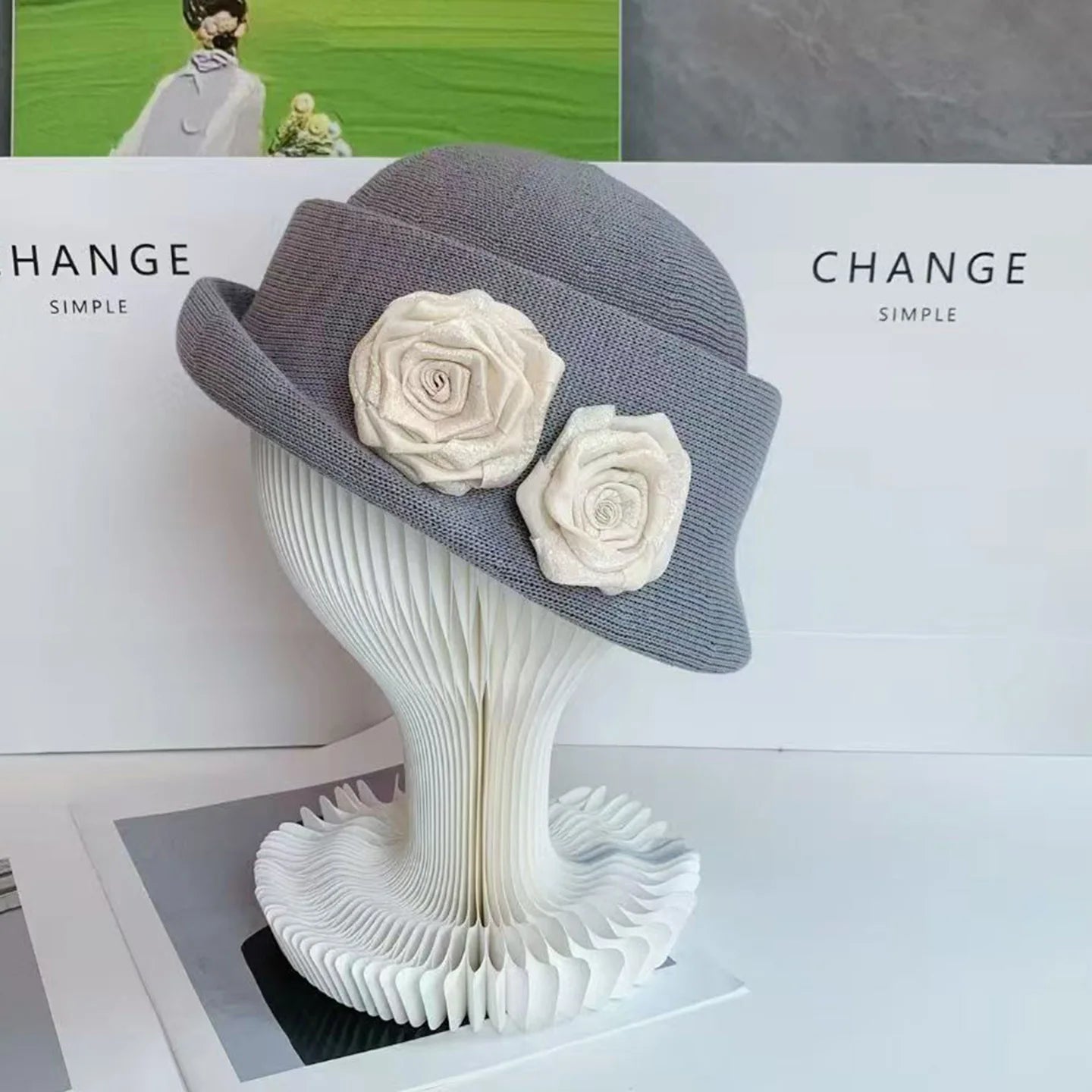 Women Hats Three-dimensional Flower Design Styling Fedora Autumn New Elegant Socialite Caps Fascinator Cap MAXSITI U Good Vibrations