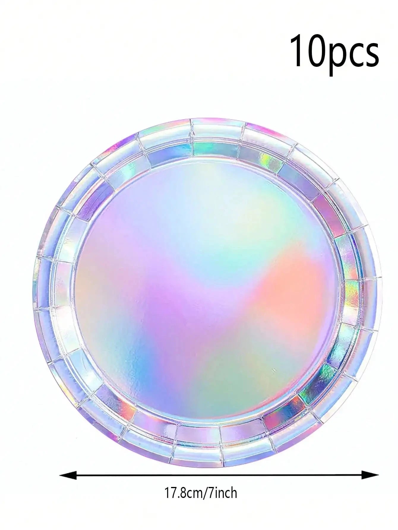 Rainbow Party Supplies Decorations, Holographic Paper Plates and Napkins Set for Birthday Wedding Holiday Party, Christmas Good Vibrations