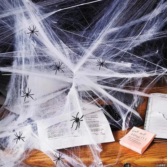 Halloween Decoration Party Accessories Decorations for Events Scream Festa Spider Web Black Outdoor Props Haunted House Spider Good Vibrations