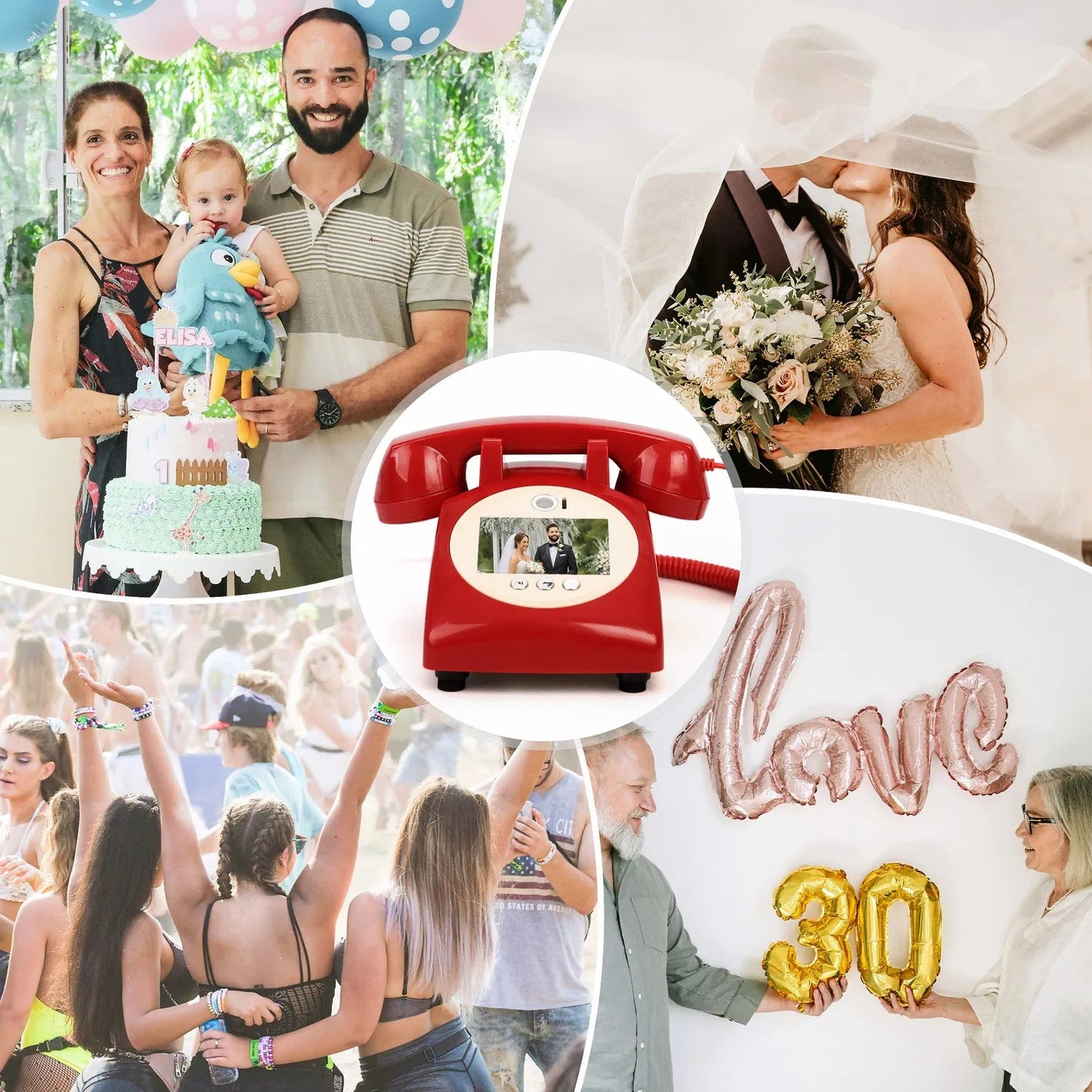 Wedding Audio Video Guestbook Phone Unique Av Guestbook Phone for Weddings Banquet Guest Video Sign-In Phone Party Wishes Video Good Vibrations