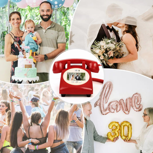 Wedding Audio Video Guestbook Phone Unique Av Guestbook Phone for Weddings Banquet Guest Video Sign-In Phone Party Wishes Video Good Vibrations