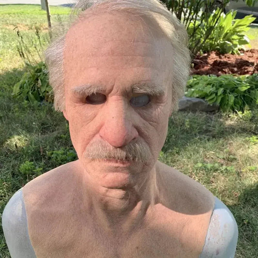 Halloween Old Man Mask Holiday Party Wrinkle Full For Head Mask Face Mask Party Supplies Cosplay Props Halloween Trick Decor Good Vibrations