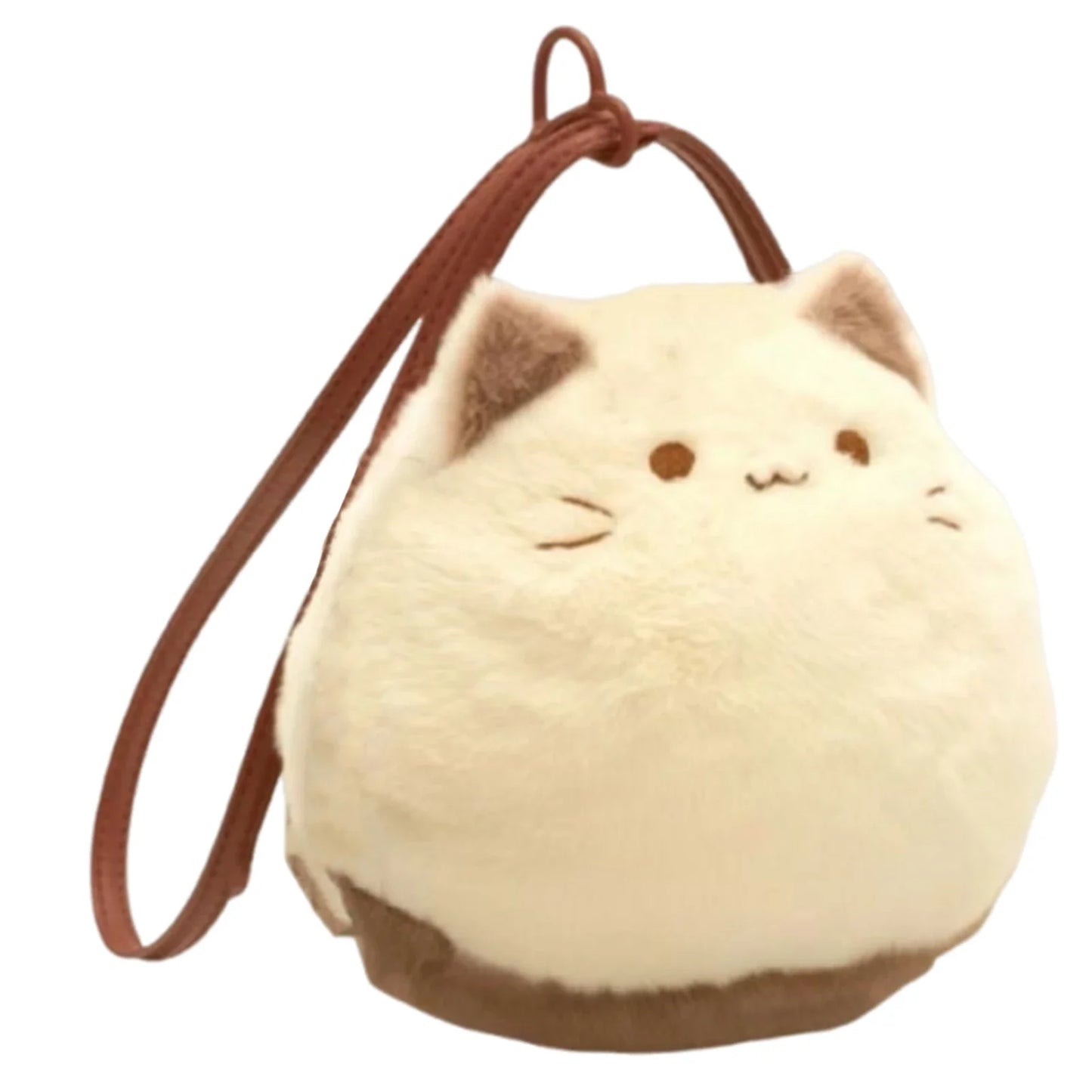 Cute Plush Cat Handbag Cute Stuffed Animal Handmade Backpack Large Capacity Shoulder Bag Good Vibrations