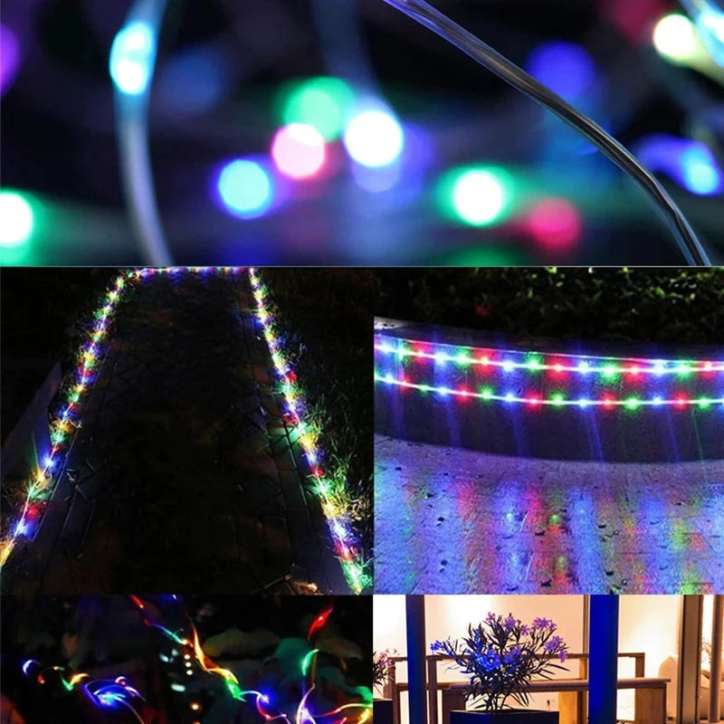 Christmas Tree Lights Outdoor Indoor, 100LED 10M WS2812B RGBIC Lights, String Lights IP65 Waterproof Bluetooth Fairy LED String Good Vibrations