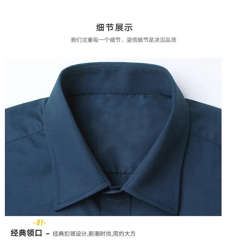 Mens Casual Shirts 2025 Single Breasted Mens Slim Fit Dress Long Sleeve Shirts Soild Male Social Shirts Designer Chemise Homme