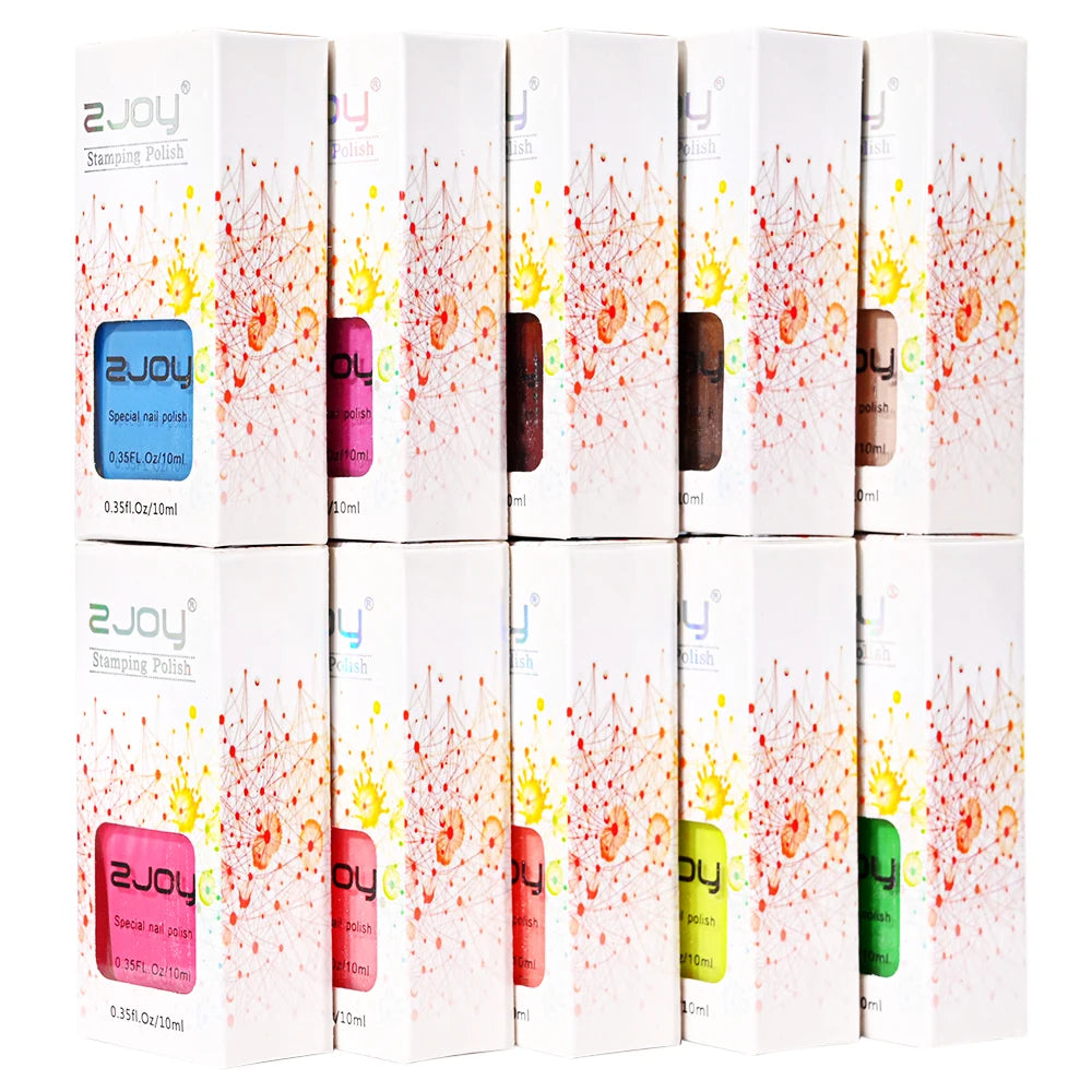 10ml Nail Stamping Polish Varnish Black White Colorful Nail Printing Lacquers for Stamping Plate 30 Colors Nail Stamping Polish Good Vibrations