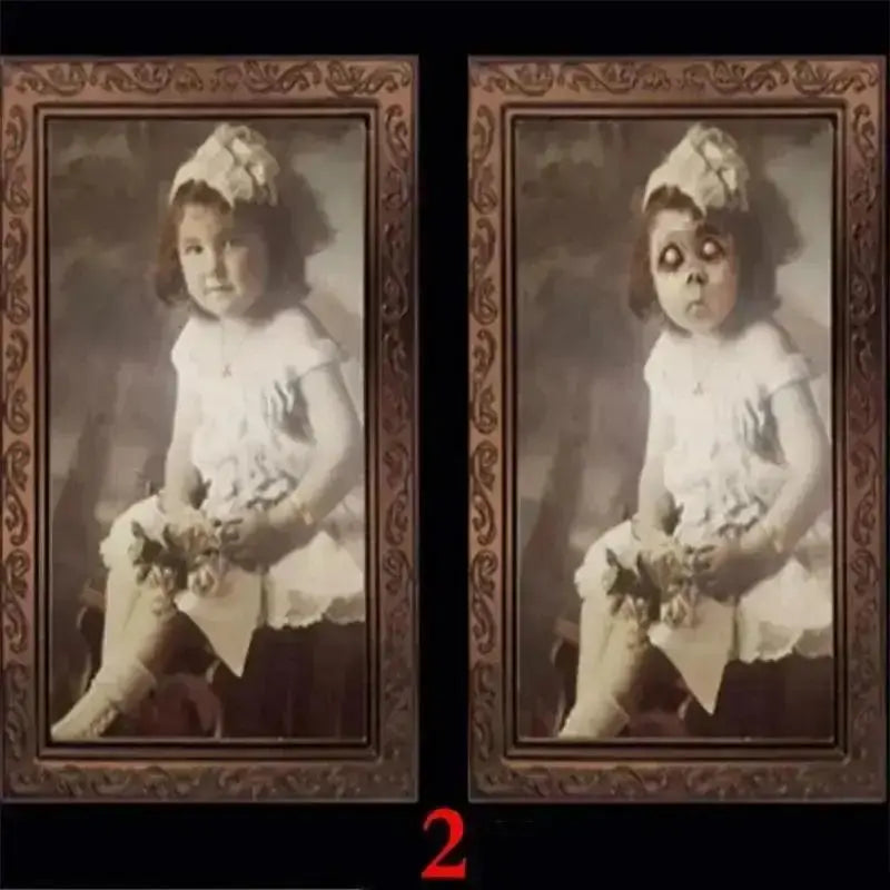 Pretty 3D Changing Face Ghost Picture Frame Halloween Decoration Horror Craft Supplies Haunted House Party Decor Halloween Props Good Vibrations