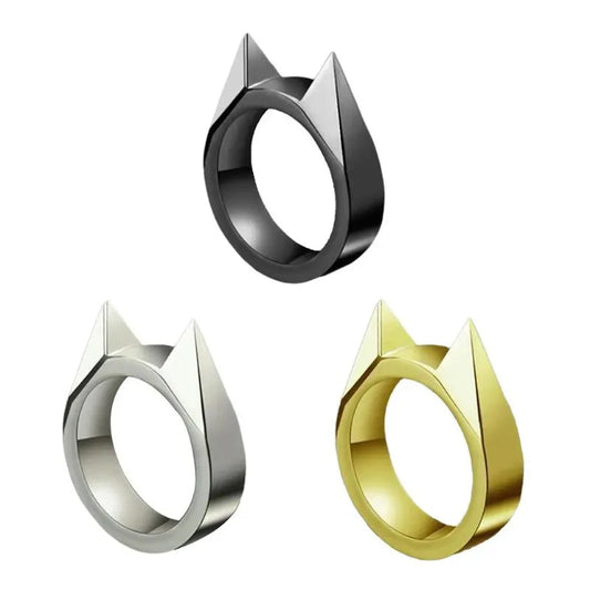 Rings Broken Window Cat's Ear Safety Survival Metal Defense Ring Self Defense Supplies Men/Women Outdoor Survival Self-Defense Good Vibrations