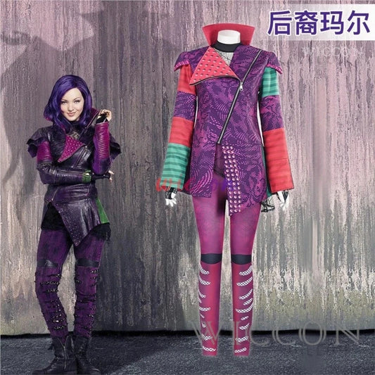 Descendants Fantasy Mal Cosplay Costume Adult Women Vest Coat Pants Gloves Outfits Halloween Carnival Disguise Party Suit Good Vibrations