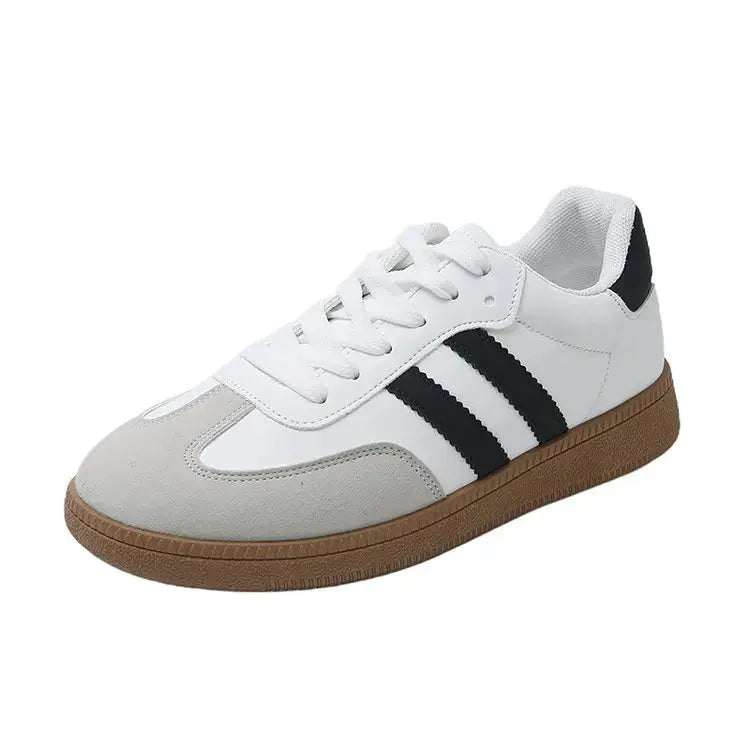 Women Tennis Sneakers Flats Ladies Fashion Lace-up Vulcanized Shoes Autumn Outdoor Trainers Student Board Shoes Footwear Good Vibrations