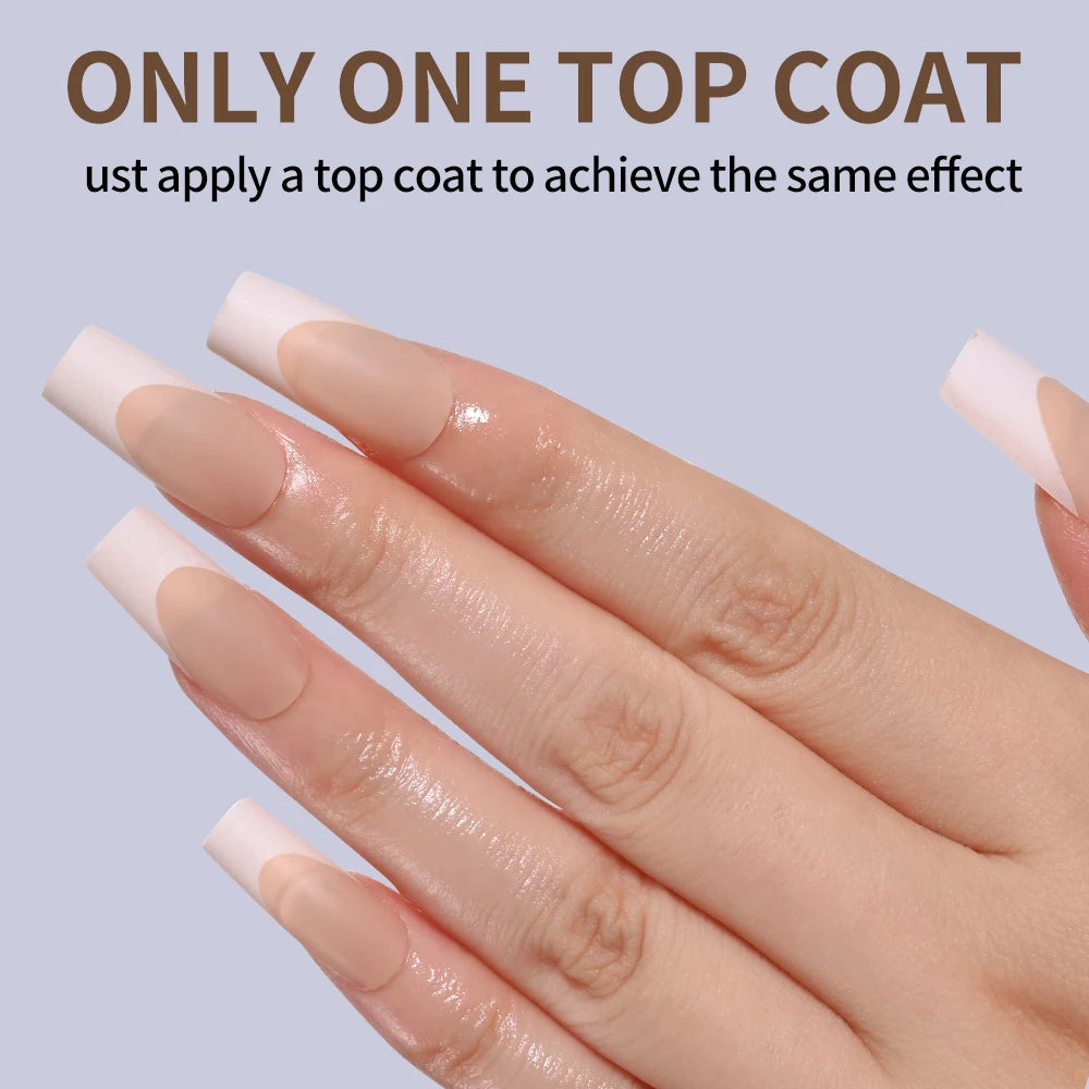 120pcs Pink French Tip Press-On Nails Medium Length Square Shape With Glossy Finish False Nails Full Cover Pre-Shaped Fake Nails Good Vibrations