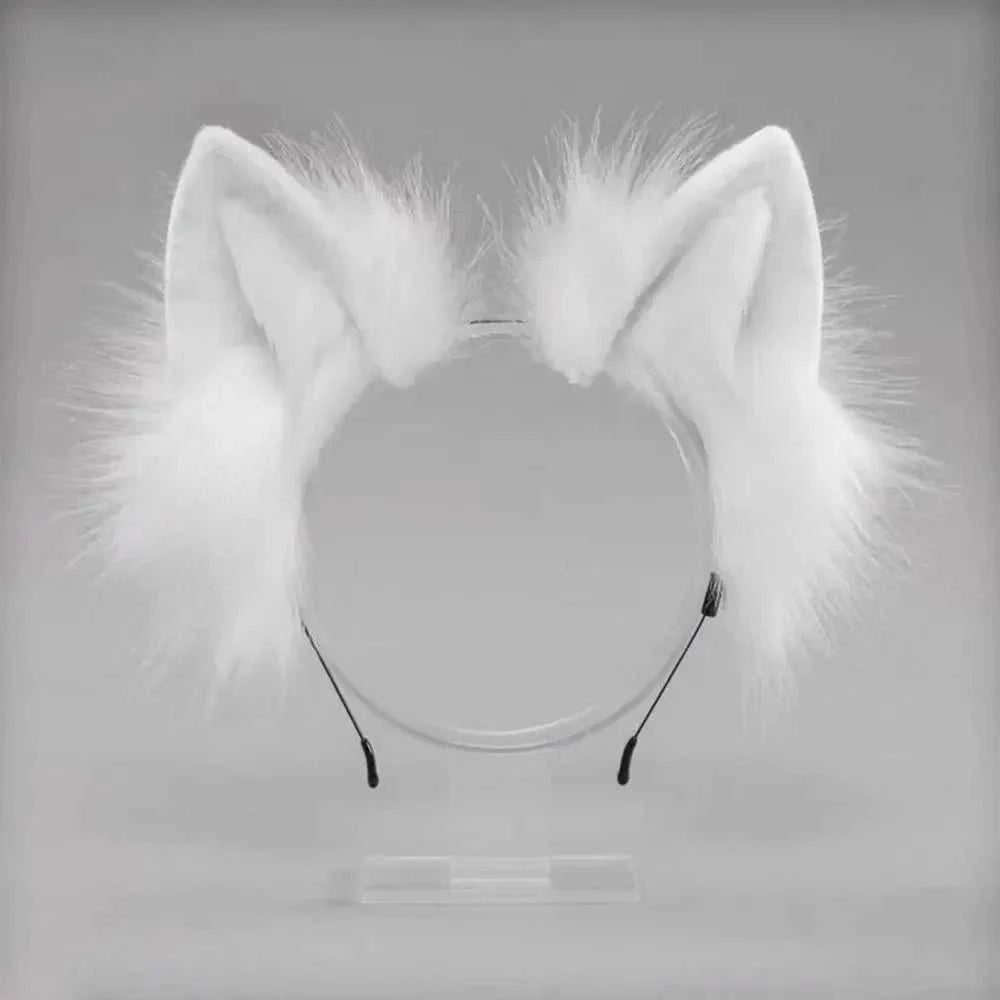 Womens Lolita Plush Hair Ornaments Animal Cat Ears Hair Halloween Party Hair Hoops Anime Cosplay Fancy Props GOOD Vibrations