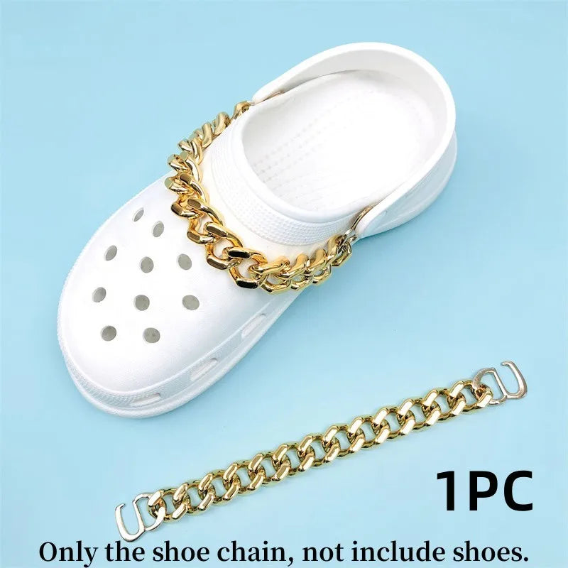 Women Shoes Chains Buckle Charms Croc Clog Sandals Hole Shoes DIY Detachable Chain For Kids Boys Girls Gifts Shoes Decorations Good Vibrations