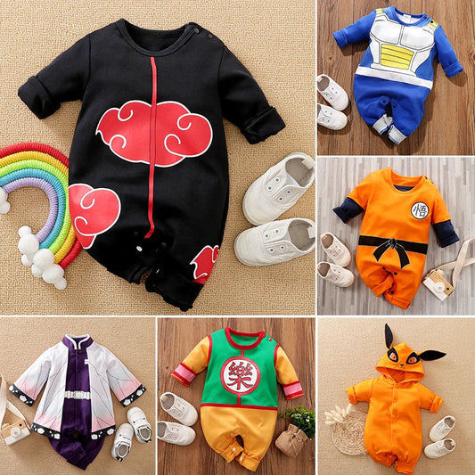 Newborn Baby Anime Cape Style Children Long Sleeve Cotton Bodysuit, Cute Kids Boys Girls Romper Good Vibrations