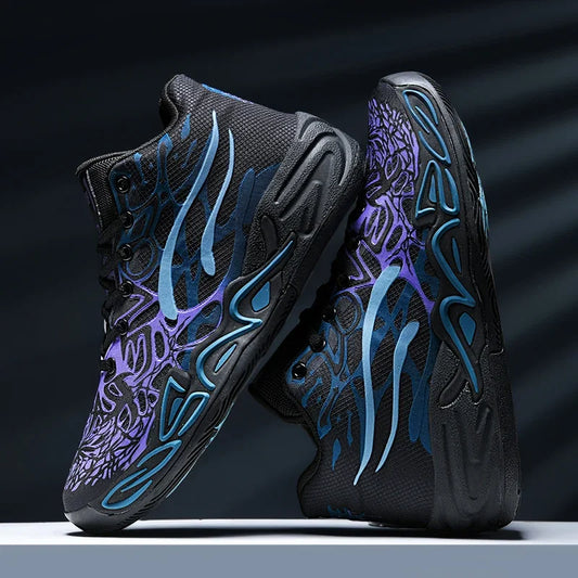 Basketball Shoes Men Field Training High-top Comfortable Non-slip Sports Footwear Luxury Lace-up Flat Sneakers for Men Good Vibrations