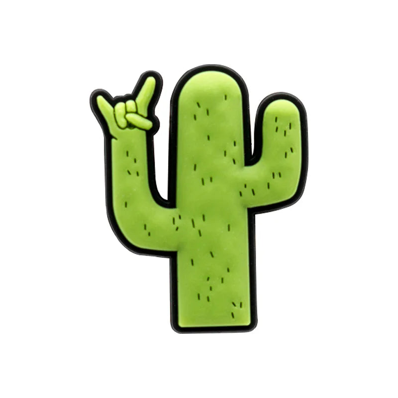 1/11pcs Cowboy Cowgirls Style Shoe Charms for Women Girls, Cactus Shoe Charms Decorations Accessories Pins for Kids,Clog Buckles Good Vibrations