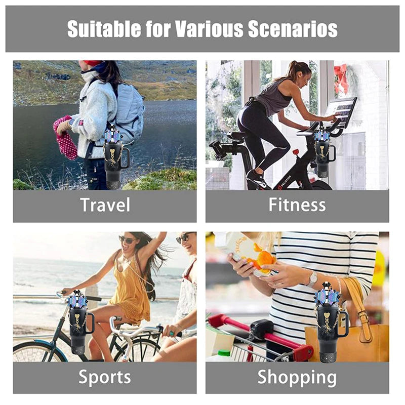 Bling Stanley Cup Accessories For 40oz & 30oz Tumbler Including Silicone Cute Bow Straw Topper Cover, Silicone Stanley Cup Boot Good Vibrations Adult Super Store