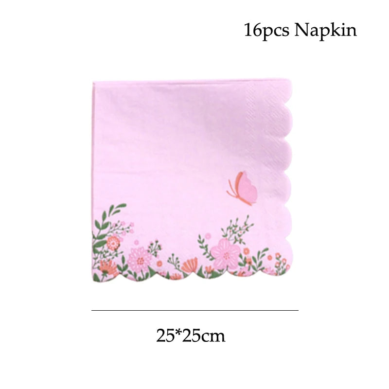 Hawaiian Pink Party Decoration Disposable Tableware Flower Summer Plate Paper Cup Napkin Birthday Decor Wedding Party Supplies Good Vibrations