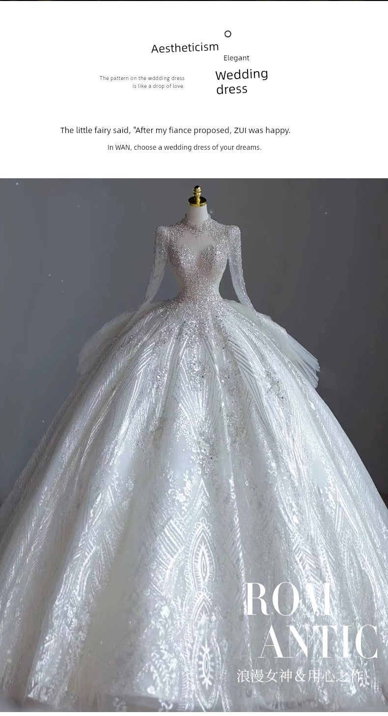 Short Long-Sleeved Socialite Wedding Dress