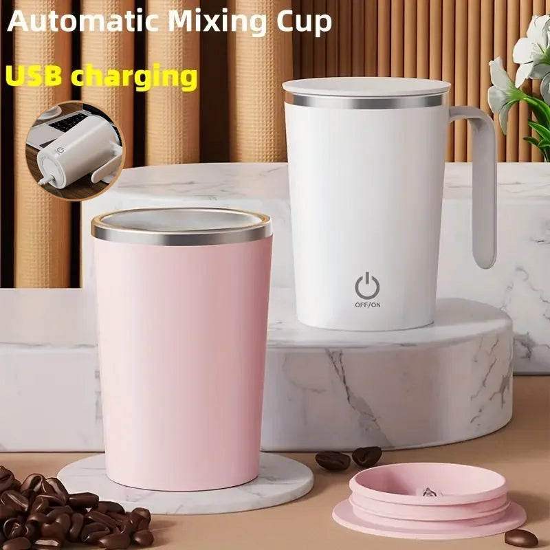 400ml Automatic Stirring Cup Mug Rechargeable Portable Coffee Electric Stirring Stainless Steel Rotating Magnetic Drinking Tools Good Vibrations Adult Super Store