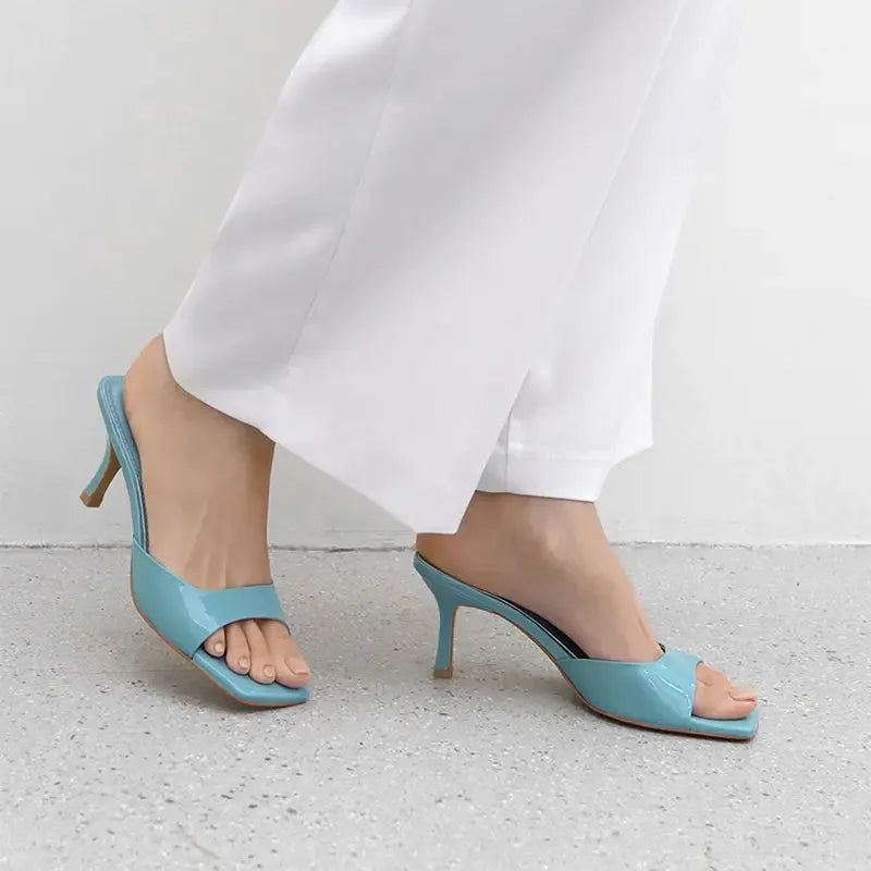 Women High Heel Sandals Summer New Fashion Square Toe Open Toe Women Elegant Casual Comfortable Black High Heel Sandals Good Vibrations