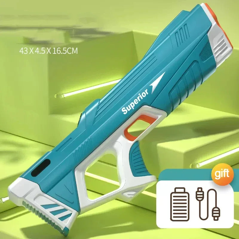 New Water Gun Electric Full Continuous Firing Toy Summer Beach Pool Water Toy Gun Fully Automatic Water Absorption Toys for Kids Good Vibrations