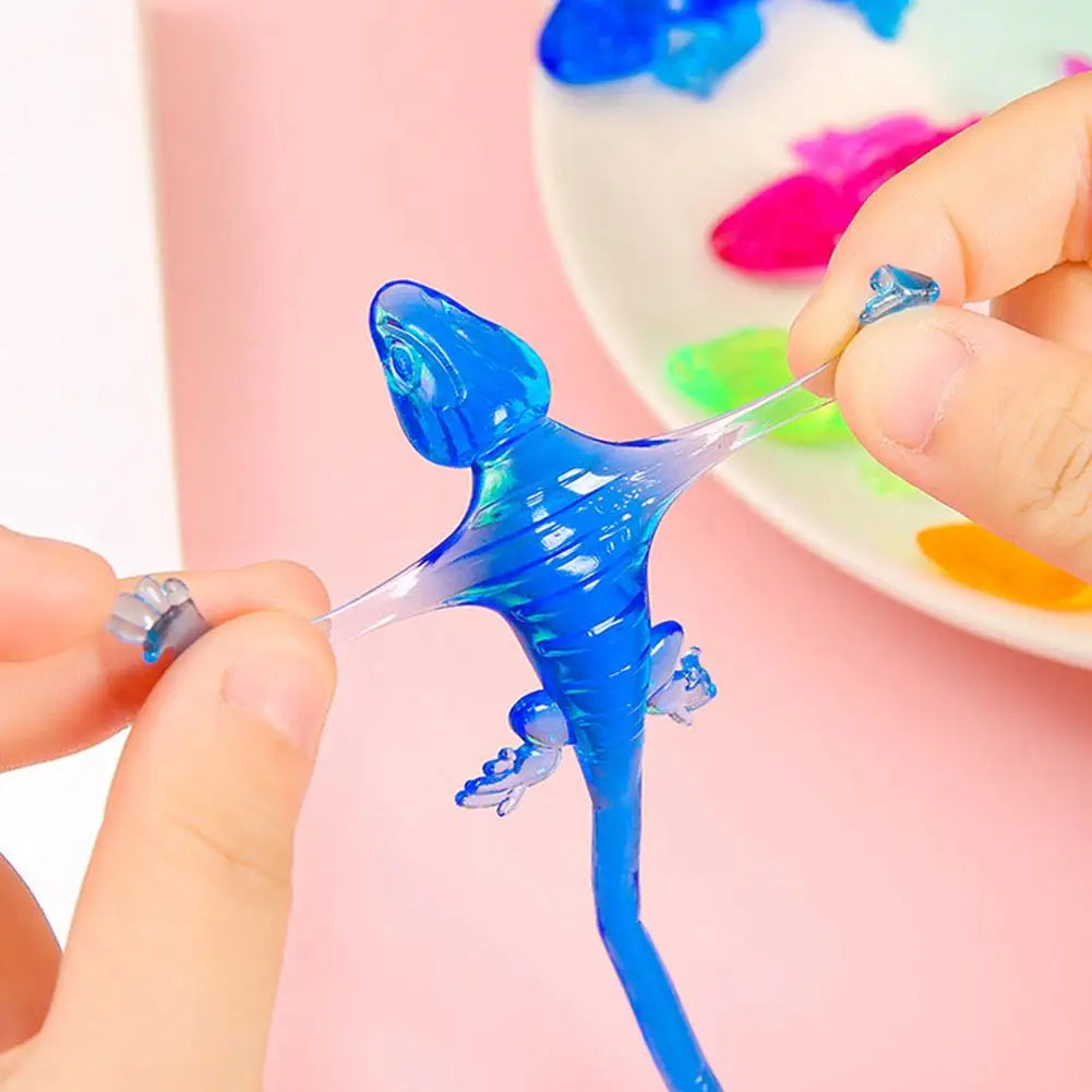 1-10X Colorful Lizard Retractable Sticky Gadget Toys For Kids Birthday Party Favors Pinata Fillers Halloween Gift Pinata Filler Good Vibrations
