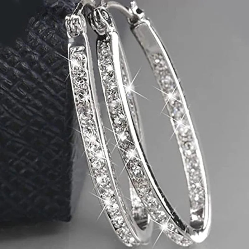1 Pair Of Simple Large Hoop Earrings With Fashion Temperament, Female Personality Street Match, Banquet Holiday Wear Good Vibrations Adult Super Store