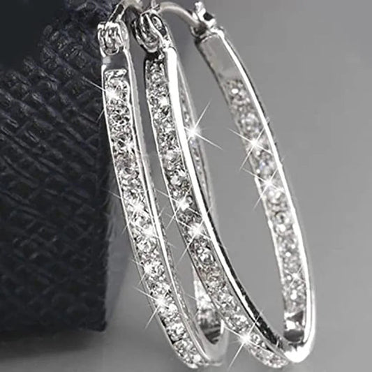 1 Pair Of Simple Large Hoop Earrings With Fashion Temperament, Female Personality Street Match, Banquet Holiday Wear Good Vibrations Adult Super Store